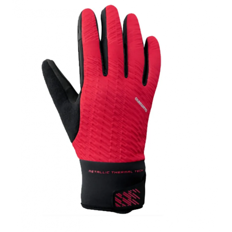 Guantes Shimano Windbreak Thermal Reflective Rojo